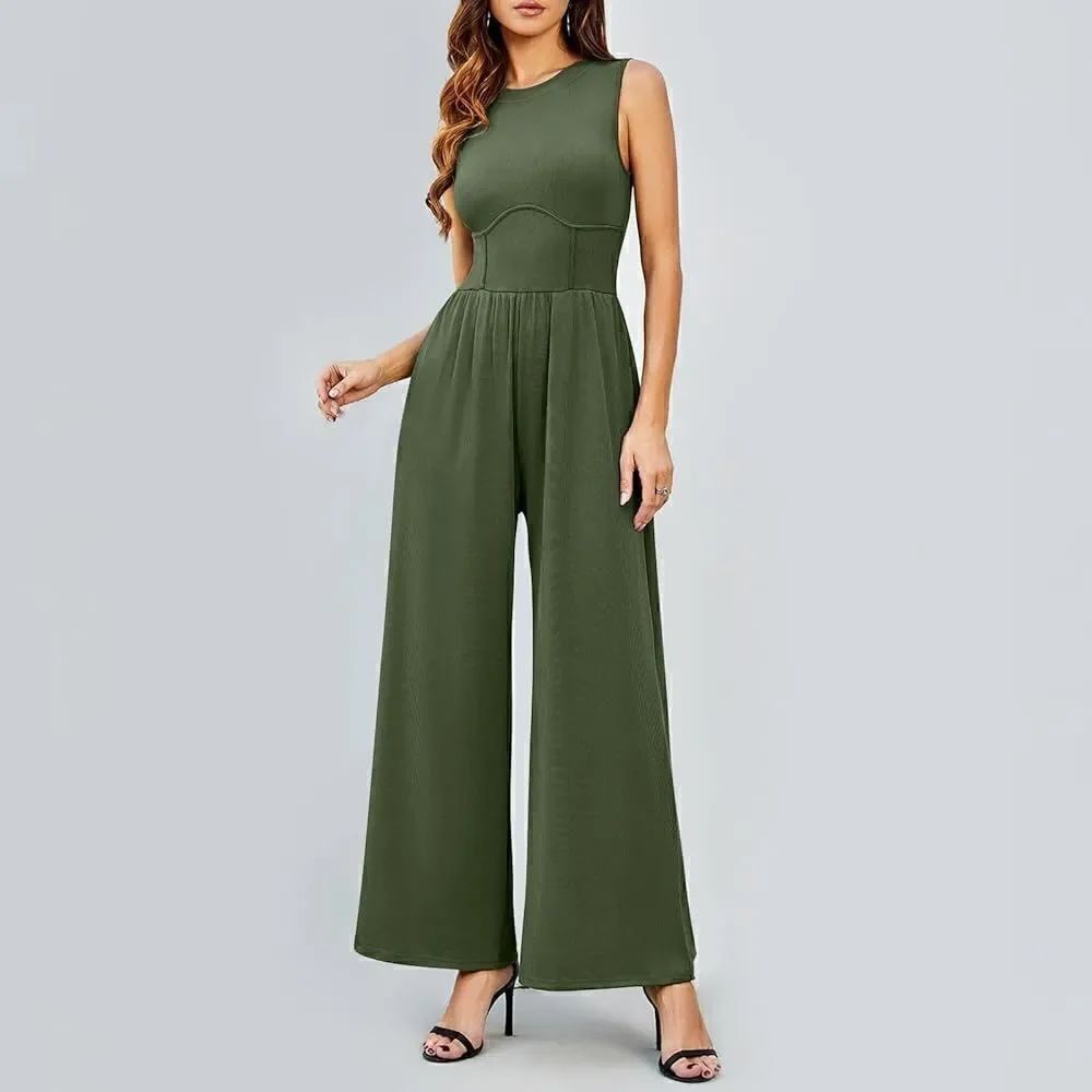 CIDER Women's Wide Leg Sleeveless Jumpsuit NEW